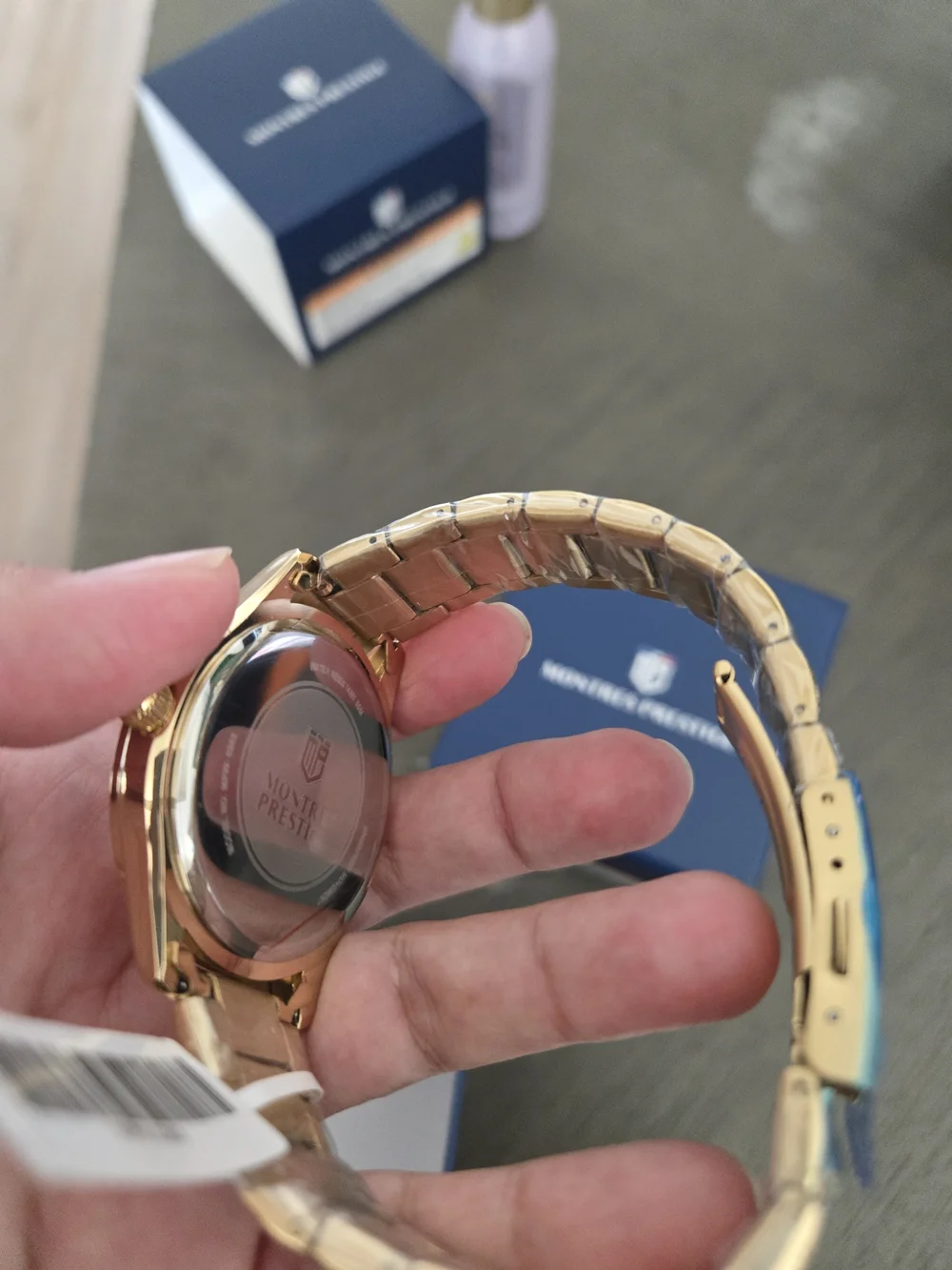 Invicta Collab Montres Prestige Gold Tone Moonphase with Crystal Markers